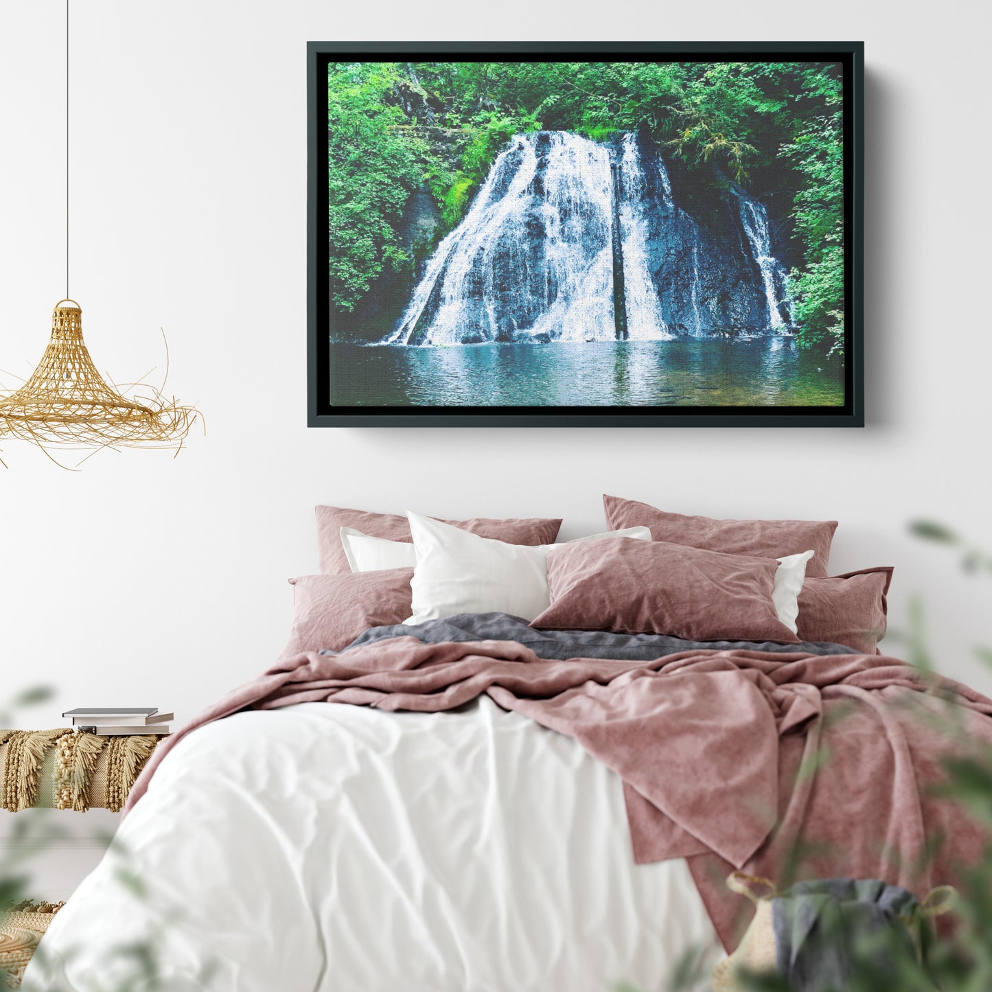 Cherry Creek Falls Framed Canvas