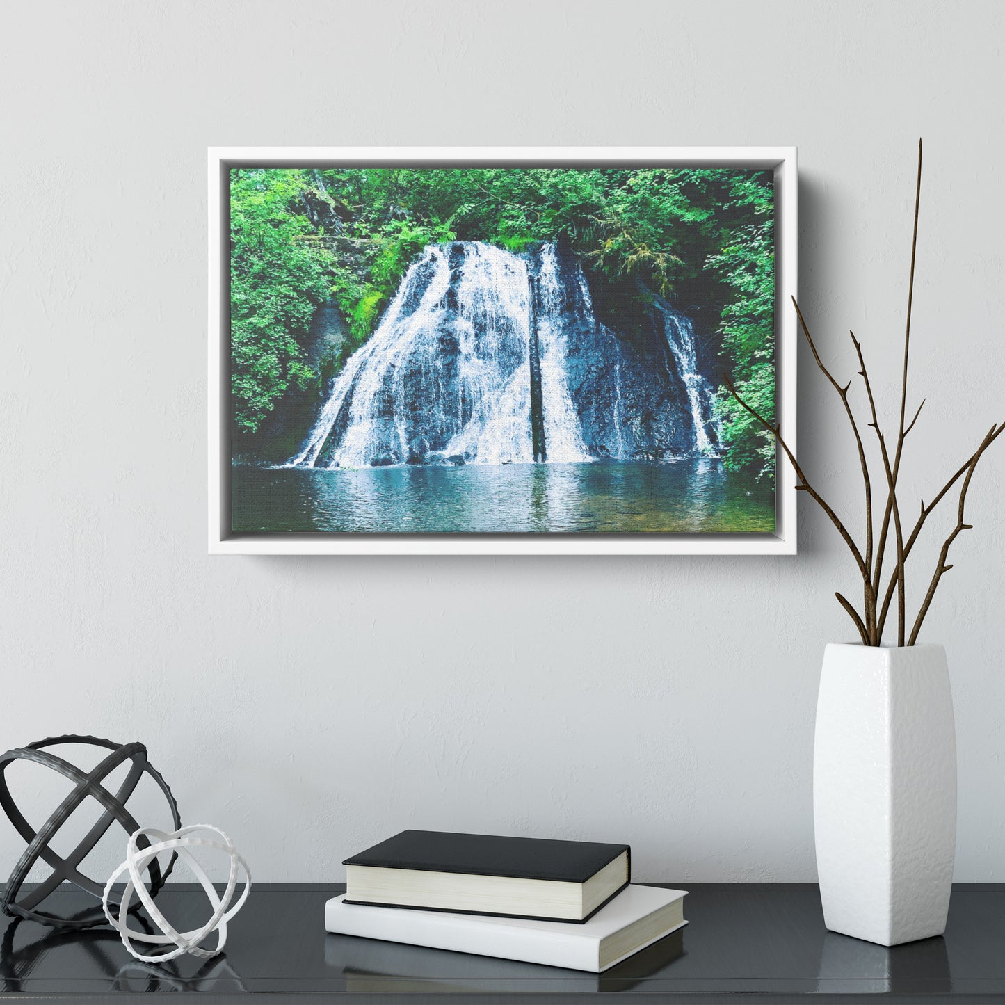 Cherry Creek Falls Framed Canvas