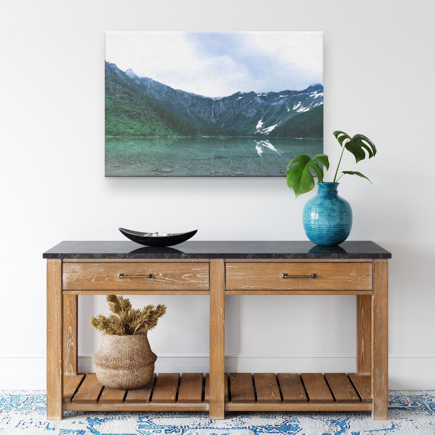 Glacier National Park Lake Canvas Wrap