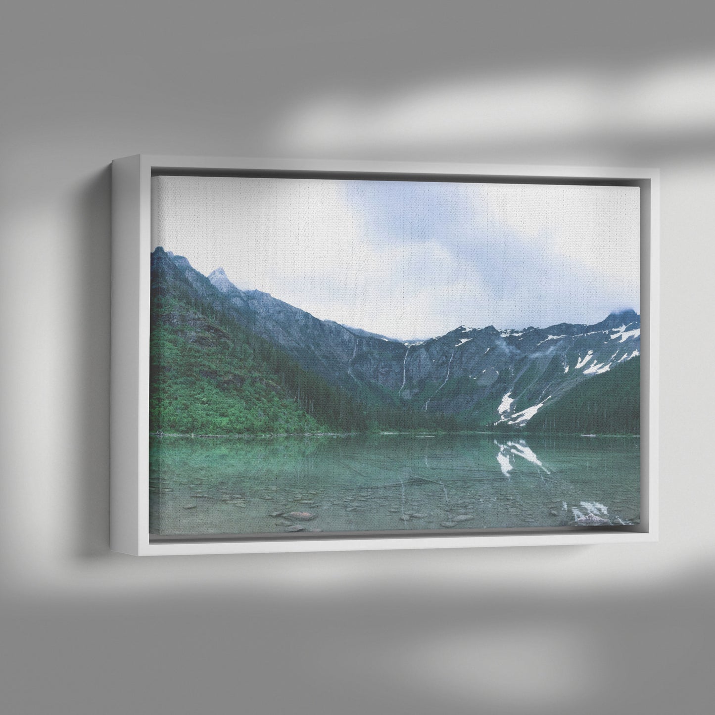 Glacier National Park Lake Framed Canvas