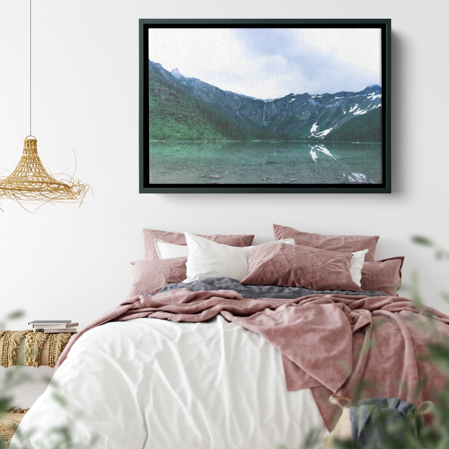 Glacier National Park Lake Framed Canvas
