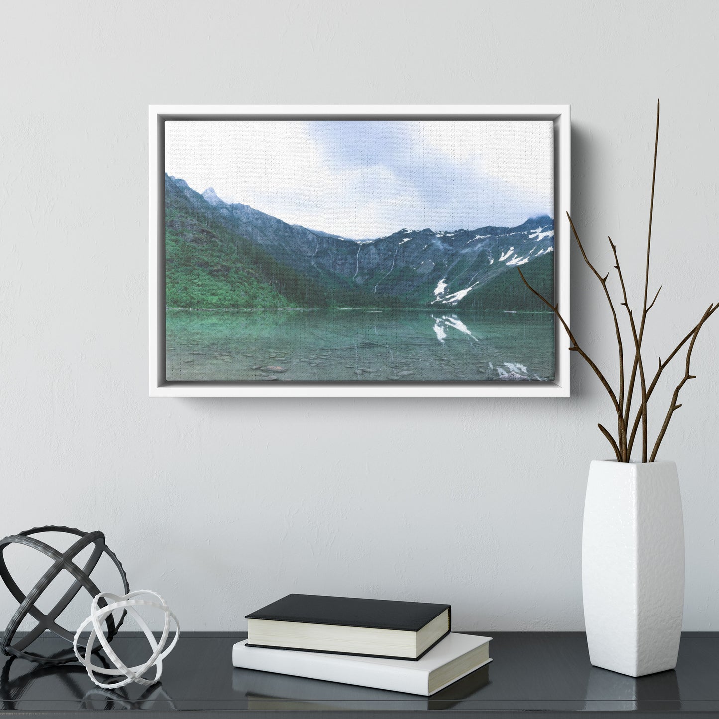 Glacier National Park Lake Framed Canvas