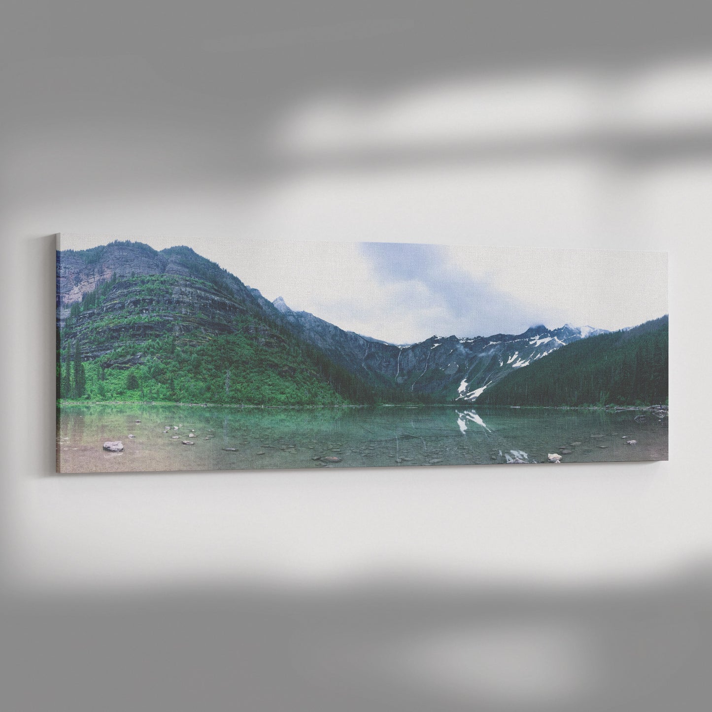 Glacier National Park Lake Panoramic Canvas Wrap