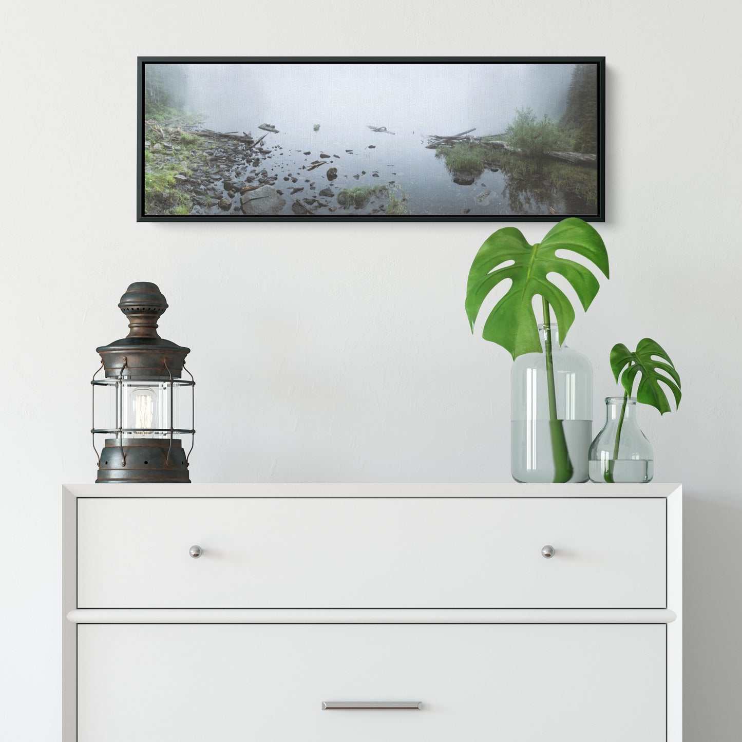 Lake 22 Panoramic Framed Canvas
