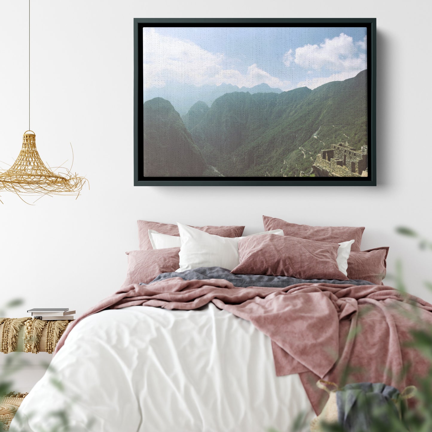 Machu Picchu View Framed Canvas