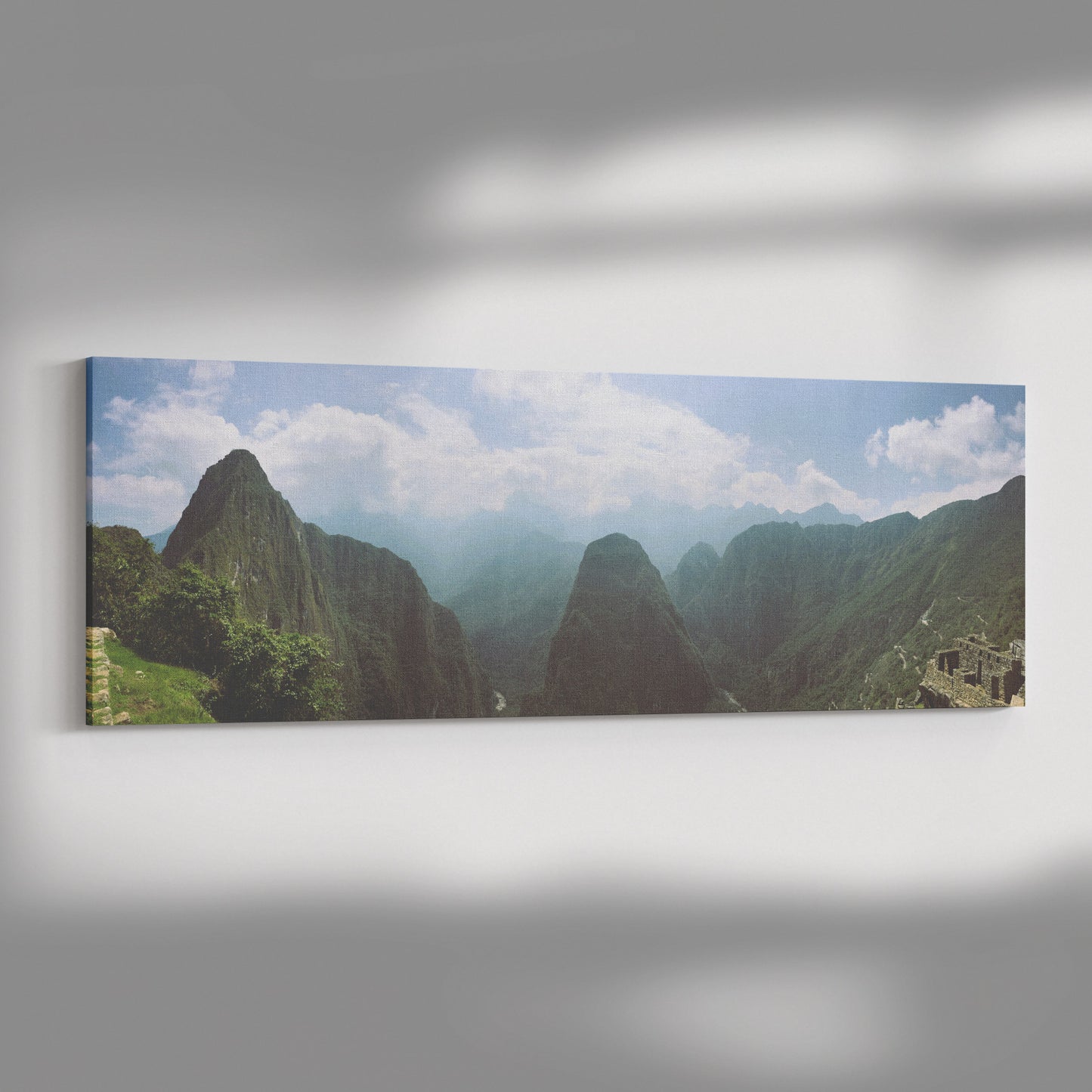 Machu Picchu View Panoramic Canvas Wrap