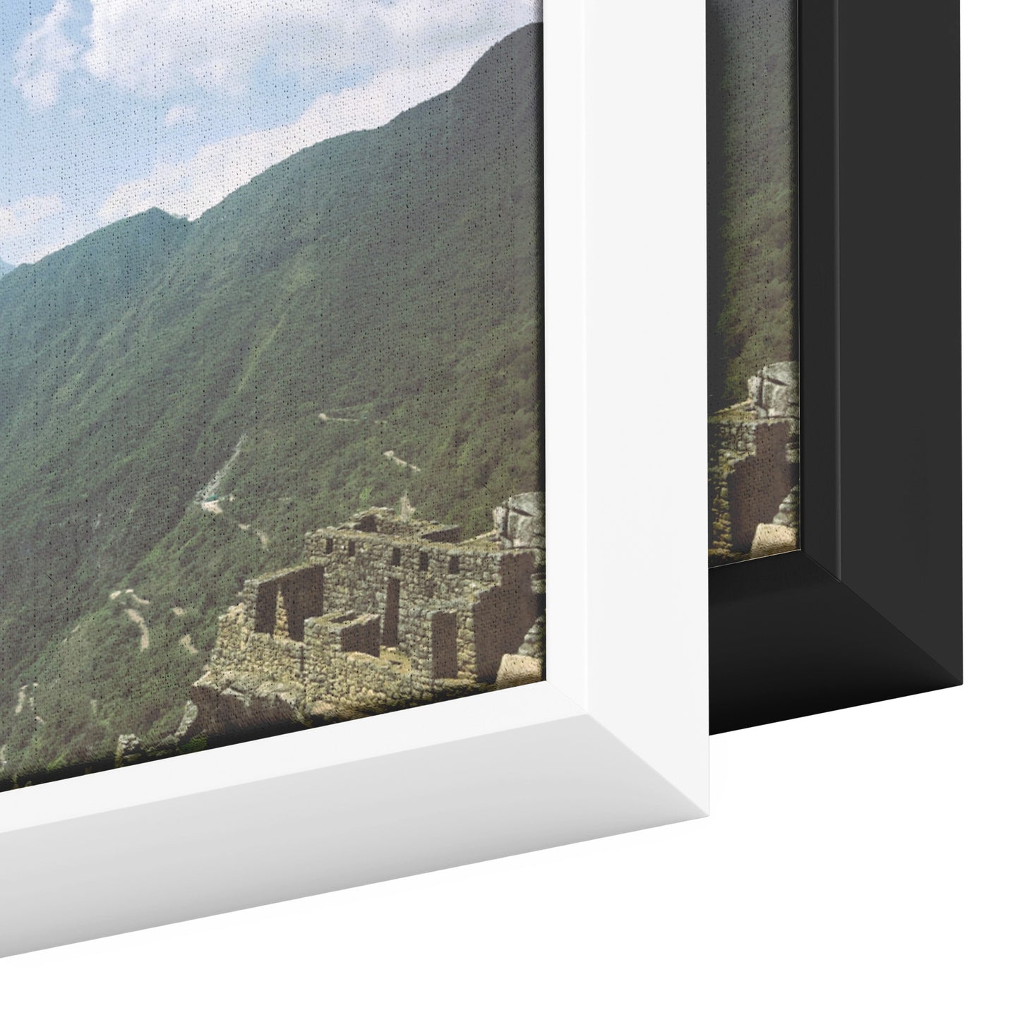 Machu Picchu View Panoramic Framed Canvas