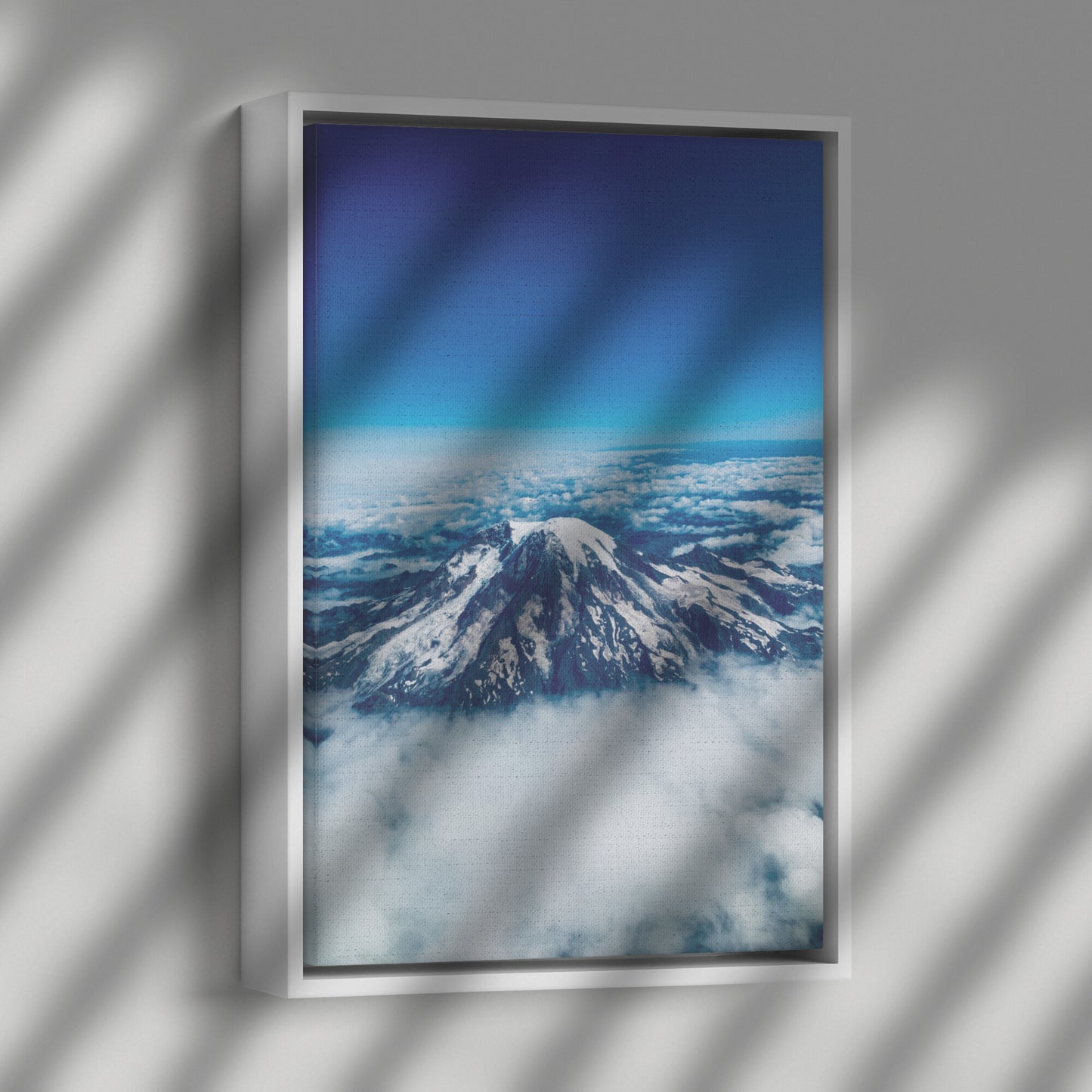 Mount Rainier Aerial Framed Canvas-Framed Canvas Wall Art