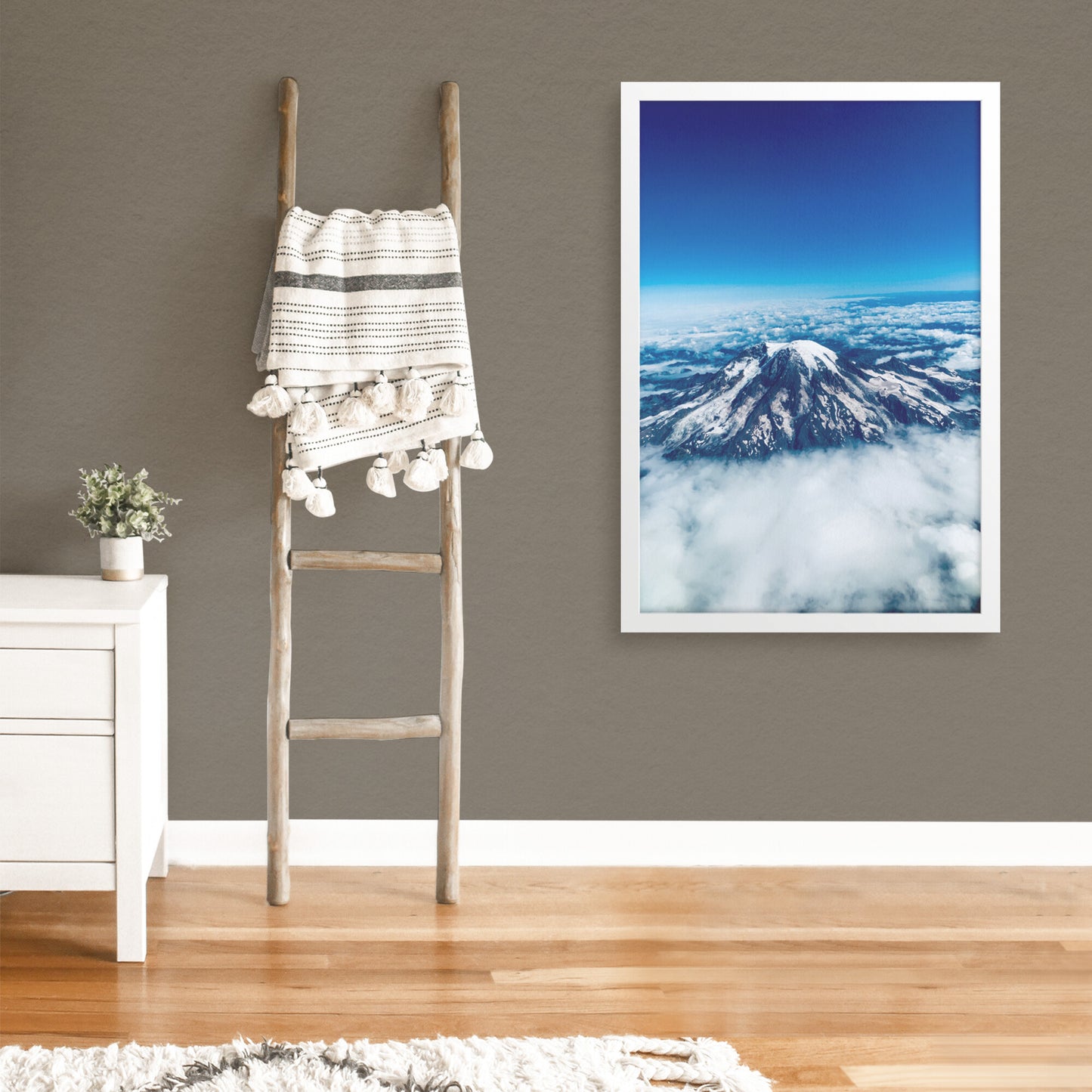 Mount Rainier Aerial Framed Print-Wall Art