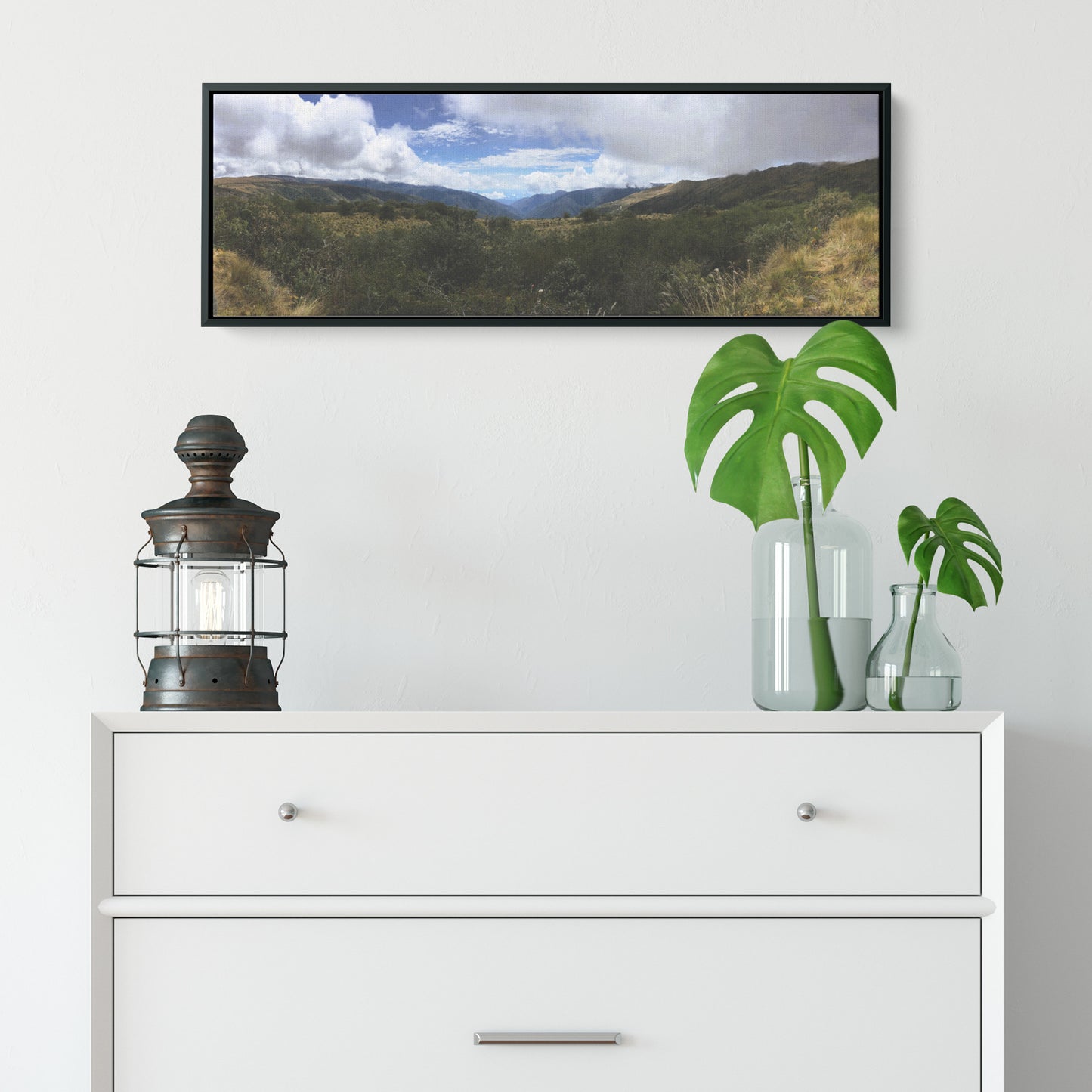 Peru Mountains Panoramic Framed Canvas