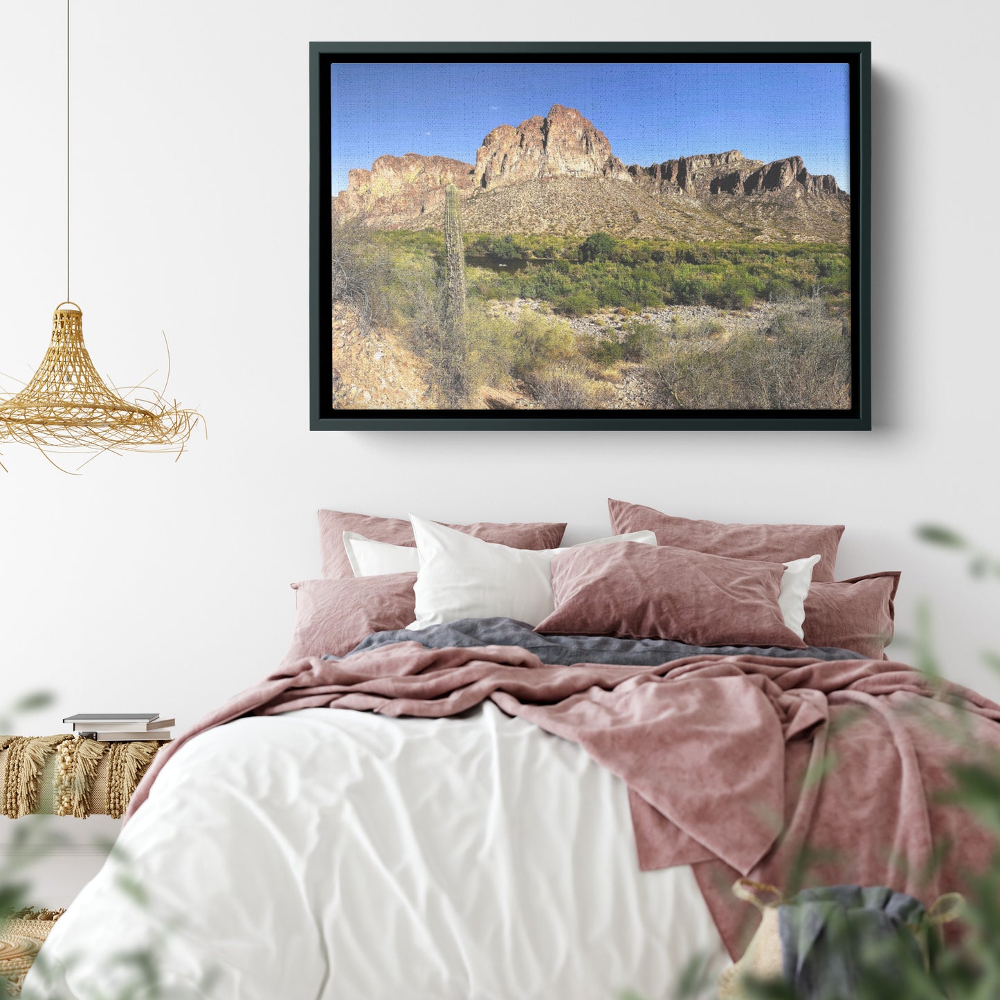 Phoenix Desert Framed Canvas