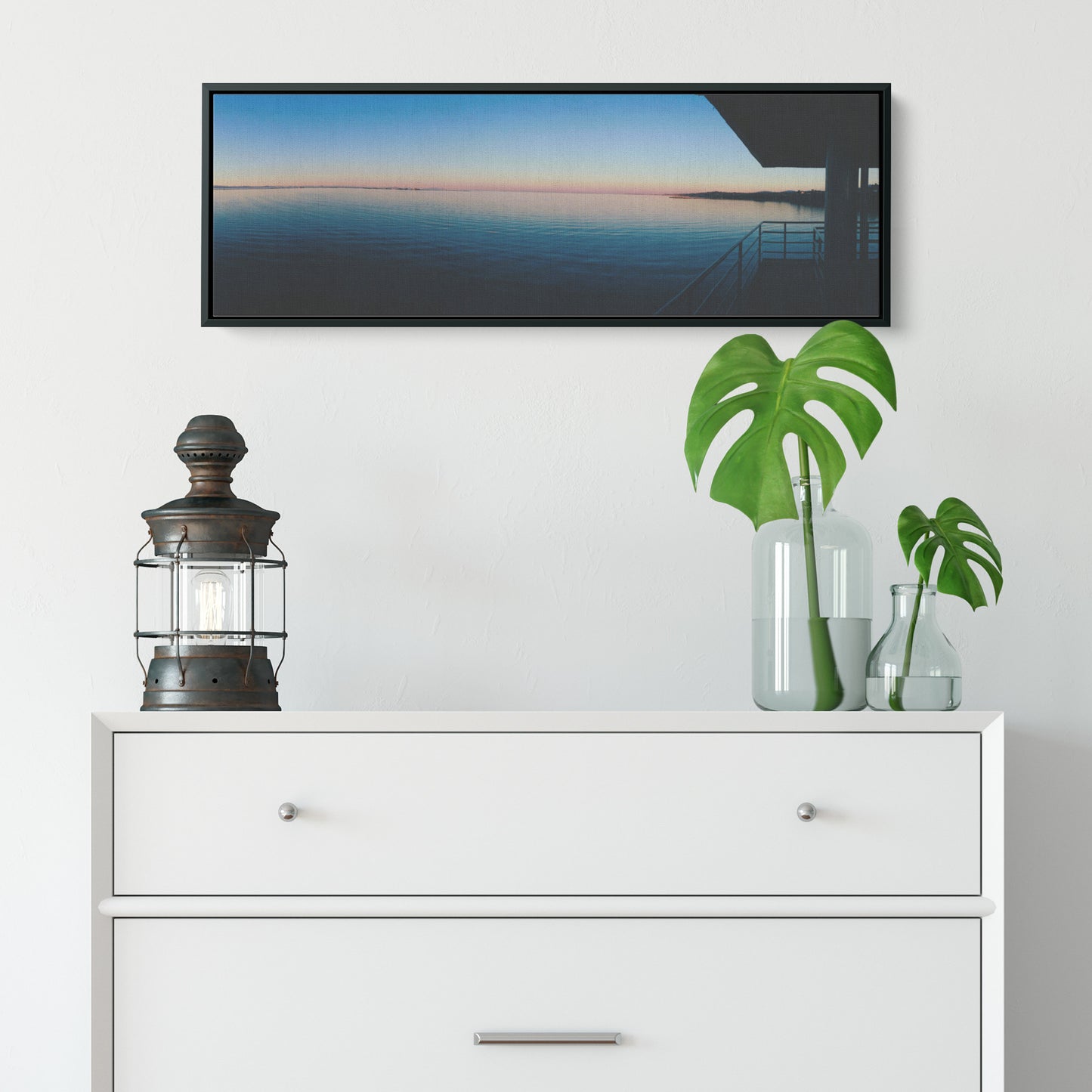 Port Angeles Panoramic Framed Canvas