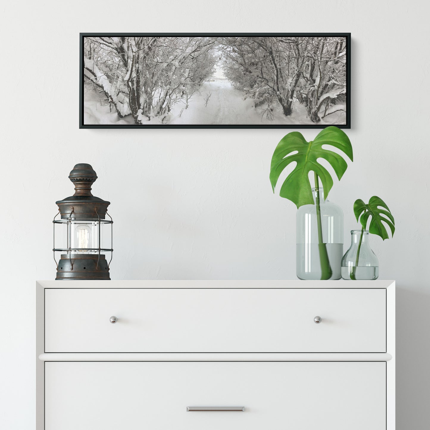 Pullman Snow Panoramic Framed Canvas