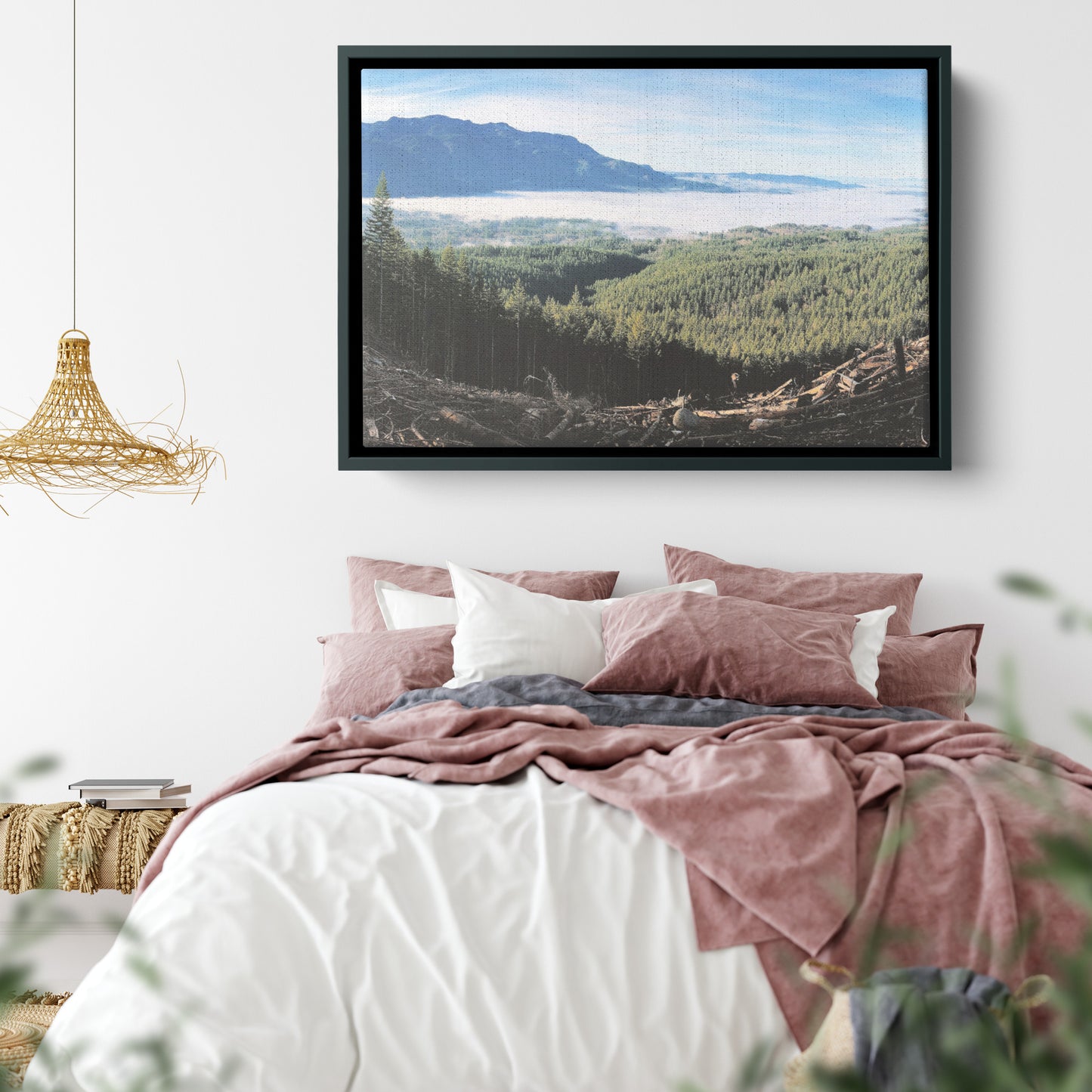 Wallace Falls Clearing Framed Canvas