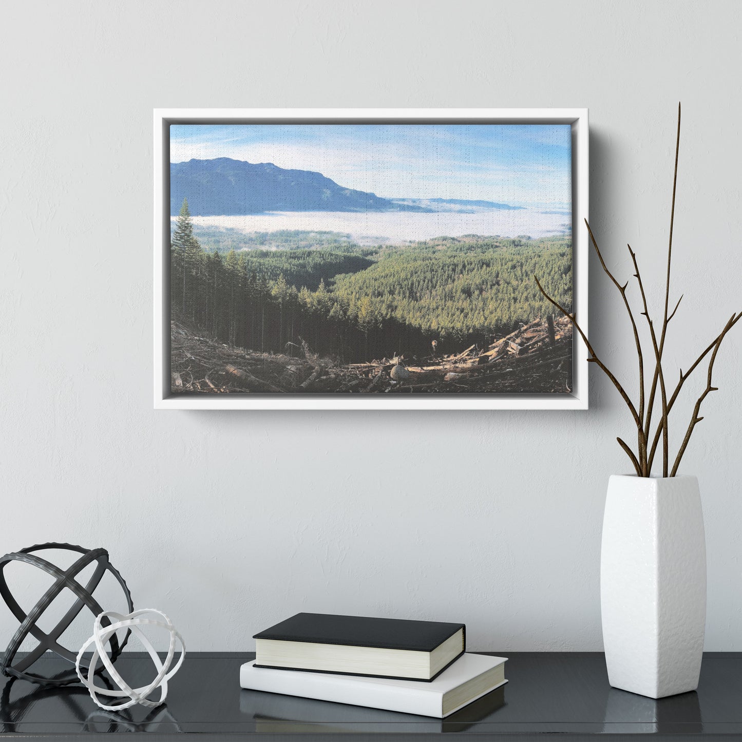 Wallace Falls Clearing Framed Canvas