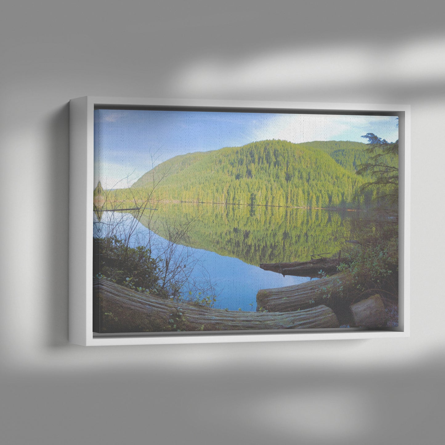 Wallace Falls Lake Framed Canvas