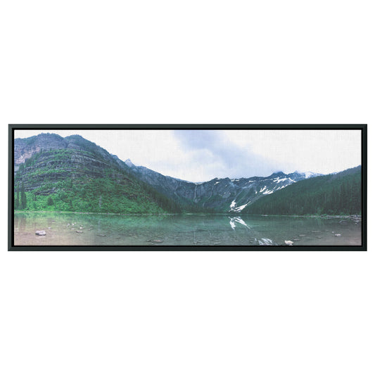 Glacier National Park Lake Panoramic Framed Canvas