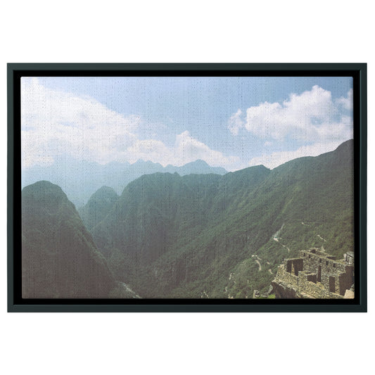 Machu Picchu View Framed Canvas
