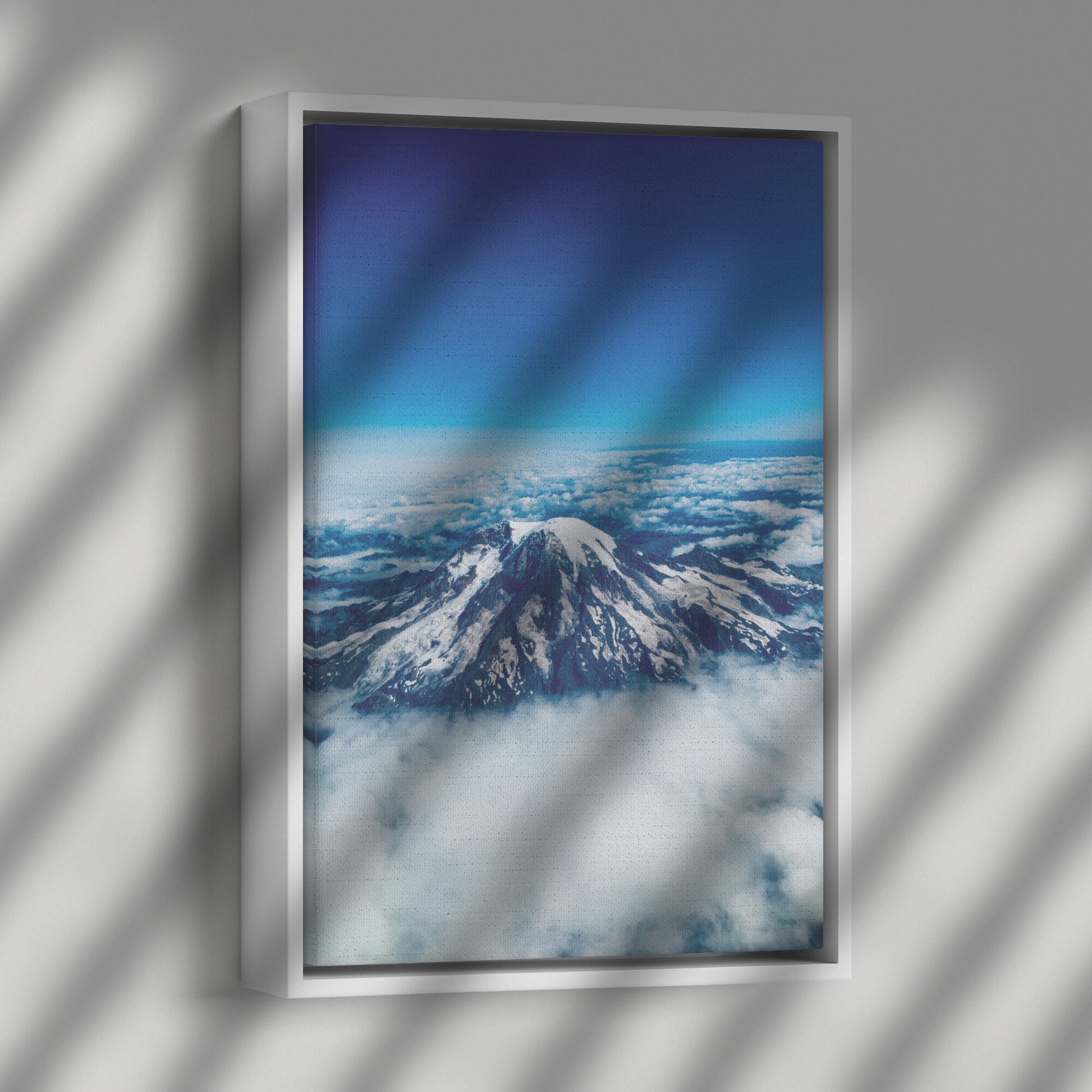 Mount Rainier Aerial Framed Canvas-Framed Canvas Wall Art