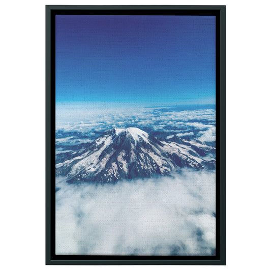 Mount Rainier Aerial Framed Canvas-Framed Canvas Wall Art