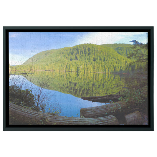 Wallace Falls Lake Framed Canvas
